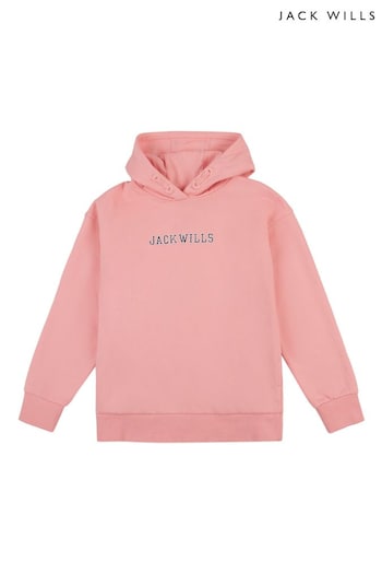 Jack Wills Oversize Pink Varsity Hoodie (U78461) | £45 - £60