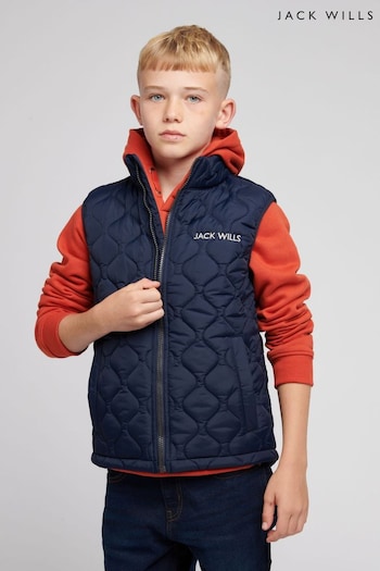 Jack Wills Navy Blue Font Puffer Gilet (U78475) | £40 - £54