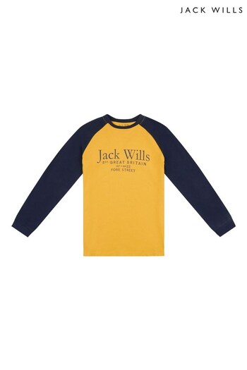 Jack Wills Yellow Raglan T-Shirt (U78482) | £22 - £30