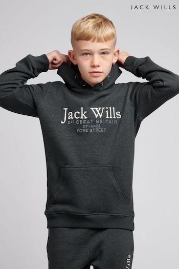 Jack Wills Charcoal Grey Script Hoodie (U78485) | £40 - £54