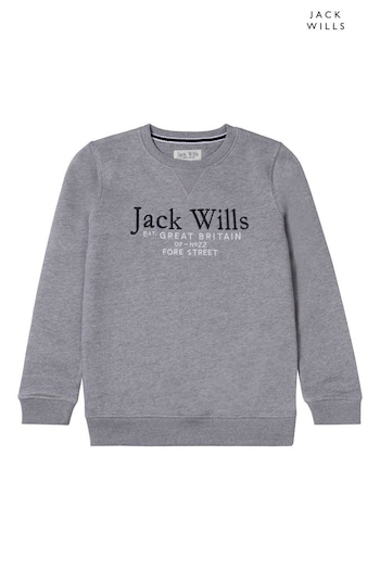 Jack Wills Grey Script Crew Sweatshirt SAAB (U78486) | £30 - £42