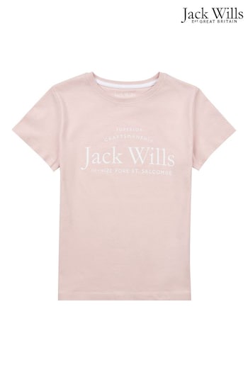 Jack Wills Pink Script T-Shirt (U78491) | £18 - £24