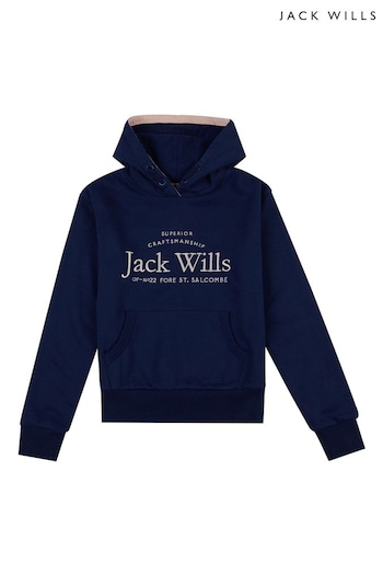 Jack Wills Navy Blue Script Hoodie (U78504) | £40 - £54