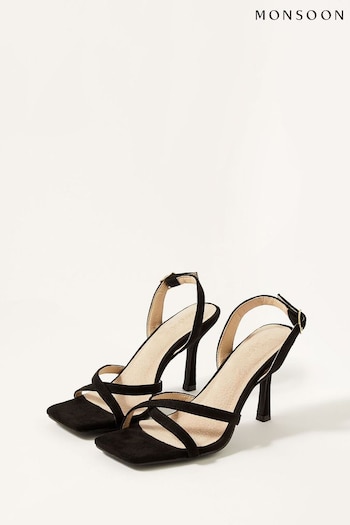 Monsoon Black Barely There Strappy Occasion Heels (U78553) | £55