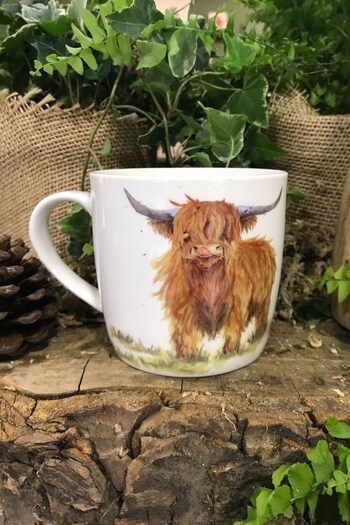 Kate of Kensington White Collection Highland Cow Mug (U78684) | £12