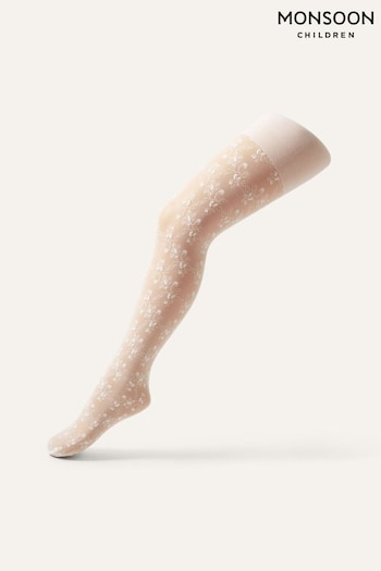 Monsoon White Flower Lacey Tights (U78727) | £8 - £9