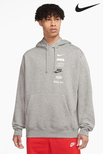 Nike Grey Club Fleece+ Brushed-Back Pullover Hoodie (U78777) | £65