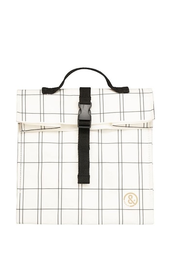 &Again Grey Grid Paper Cooler Lunch Bag (U78783) | £15