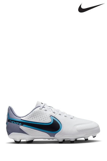 Nike White Jr. Tiempo Legend 9 Academy Firm Ground Football Boots (U78787) | £55