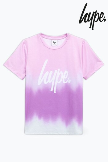 Hype. Girls Pink Ombre Blur Script T-Shirt (U78794) | £18