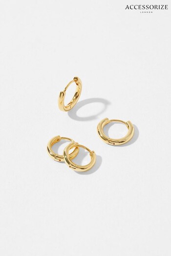 Z by Accessorize Gold-Plated Hoop Earrings Set (U78930) | £15