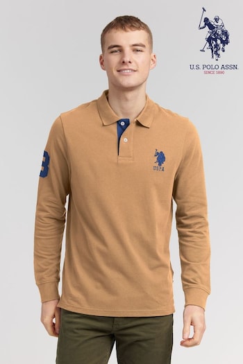 U.S. Polo Assn. Mens Regular Fit Player 3 Long Sleeve Polo Shirt (U79169) | £50