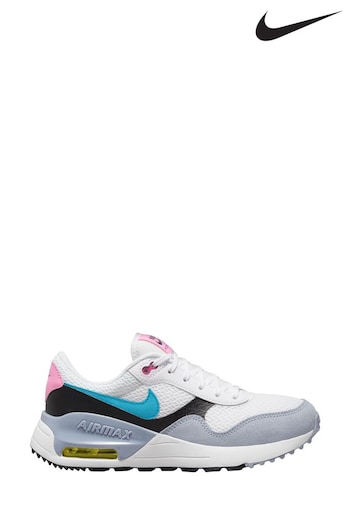 Nike White/Blue/Pink Air Max SYSTM Youth Trainers (U79271) | £60