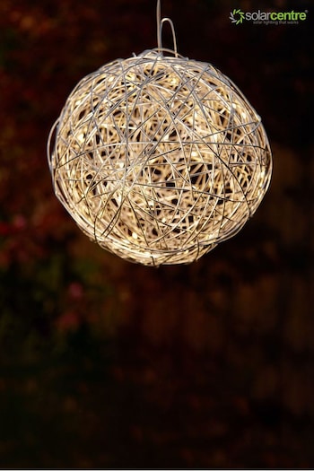 SolarCentre Silver Madison Solar Hanging Wire Ball Light (U79893) | £40