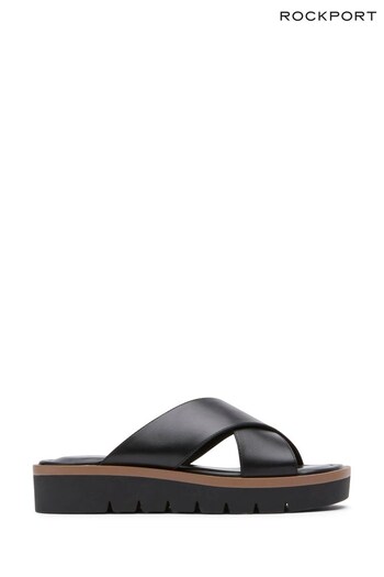 Rockport Sofie Cross Slide Black Shoes (U80153) | £65