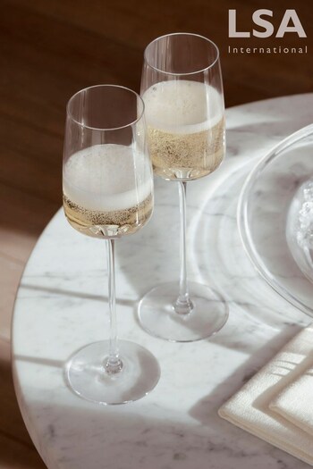 LSA International Set of 4 Clear Metropolitan Champagne Flutes (U80222) | £50