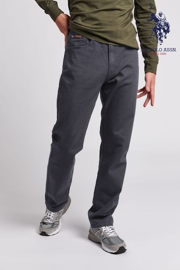 U.S. Polo Assn. Mens Ebony 5 Pocket Slub Twill Trousers (U80419) | £60