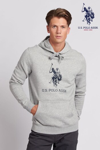 U.S. Polo Assn. Mens Vintage Grey Heather Rider OH Hoodie (U80445) | £60