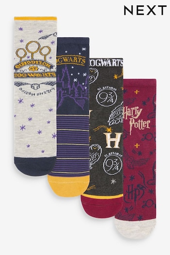 Harry Potter Grey/Navy Blue Ankle Socks 4 Pack (U80466) | £12