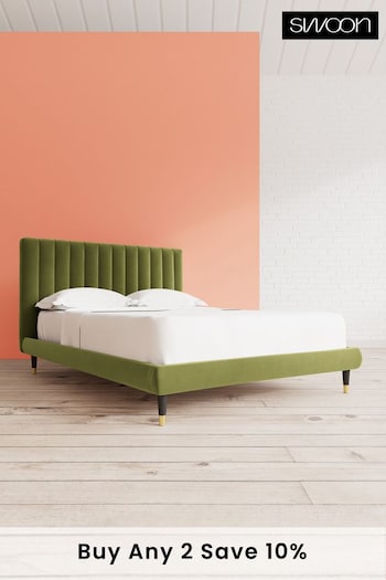 Swoon Easy Velvet Fern Green Porlock Bed (U80531) | £909 - £1,019