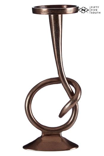 Fifty Five South Silver Twist Handle Bronze Candle Holder (U80563) | £40
