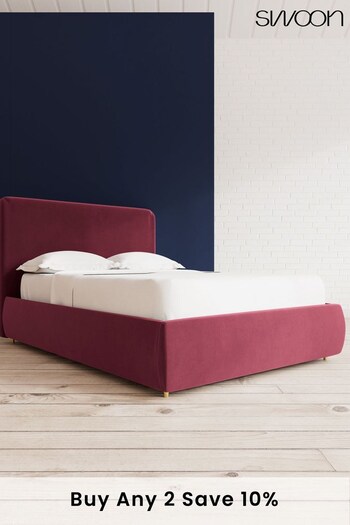 Swoon Easy Velvet Bordeaux Red Brockham Divan Bed (U81063) | £1,089 - £1,179