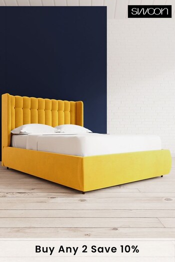 Swoon Easy Velvet Turmeric Yellow Kipling Divan Bed (U81067) | £1,259 - £1,349