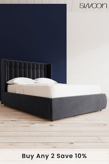 Swoon Easy Velvet Black Kipling Divan Bed (U81068) | £1,050 - £1,100