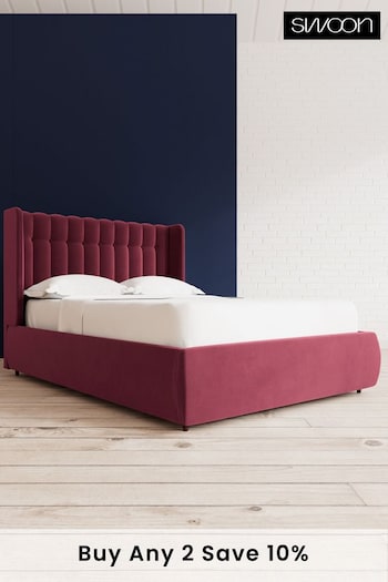 Swoon Easy Velvet Bordeaux Red Kipling Divan Bed (U81075) | £1,259 - £1,349