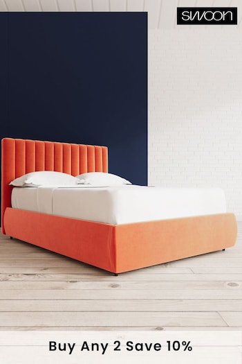 Swoon Easy Velvet Burnt Orange Porlock Divan Bed (U81081) | £1,169 - £1,259
