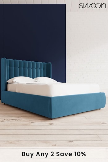 Swoon Easy Velvet Petrol Blue Kipling Divan Bed (U81088) | £1,259 - £1,349