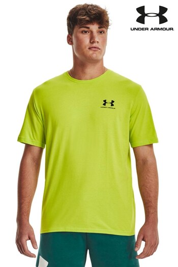 Under Armour Green Sportstyle Left Chest Short Sleeve Shirt (U81123) | £23