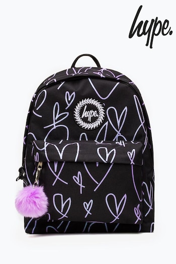 Hype. Glittler Sribble Heart Black Backpack (U81140) | £30