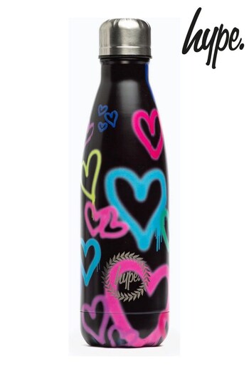 Hype. Graffiti Heart Metal Black Bottle (U81148) | £18