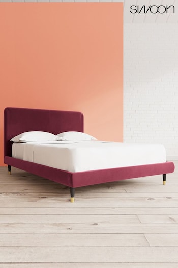 Swoon Easy Velvet Bordeaux Red Brockham Bed (U81260) | £859 - £959