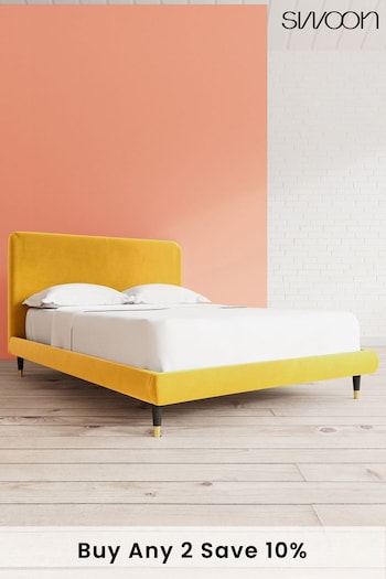 Swoon Easy Velvet Turmeric Yellow Brockham Bed (U81264) | £859 - £959