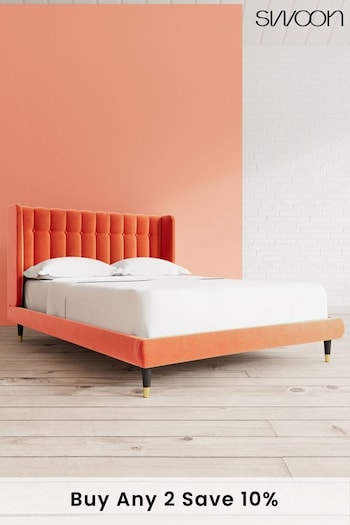 Swoon Easy Velvet Burnt Orange Kipling Bed (U81274) | £989 - £1,099