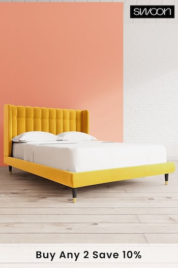 Swoon Easy Velvet Turmeric Yellow Kipling Bed (U81275) | £989 - £1,099