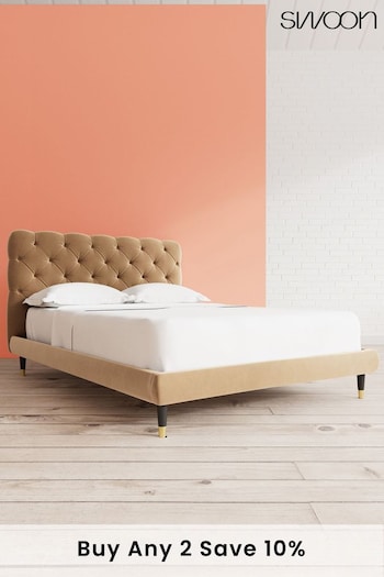 Swoon Easy Velvet Biscuit Natural Burbage Bed (U81283) | £959 - £1,079