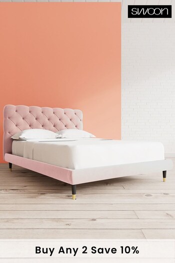 Swoon Easy Velvet Blush Pink Burbage Bed (U81288) | £959 - £1,079