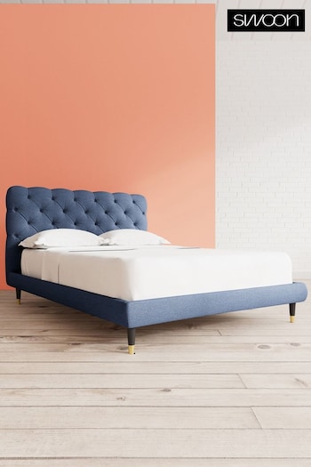 Swoon Houseweave Navy Blue Burbage Bed (U81292) | £929 - £1,049