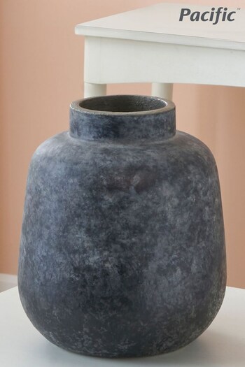 Pacific Grey Stone Vulcan Textured Volcanic Effect Vase (U81528) | £60
