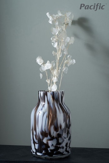 Pacific White Tortoiseshell Tall Glass Vase (U81537) | £70