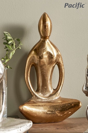 Pacific Shiny Gold Sitting Statue (U81544) | £70