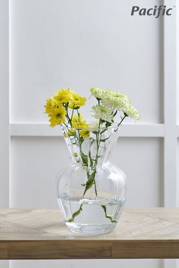 Pacific Clear Glass Tara Optic Small Vase (U81551) | £50