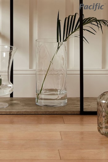 Pacific Clear Glass Round Optic Small Vase (U81575) | £50