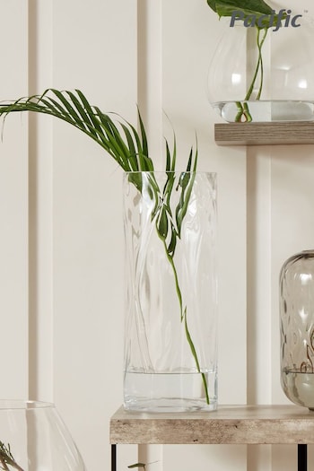 Pacific Clear Glass Round Optic Large Vase (U81576) | £60