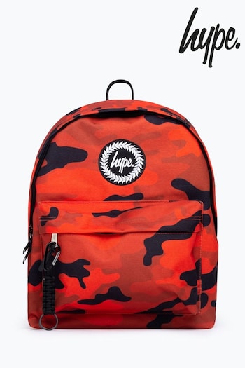 Hype. Unisex Red Camo Crest Backpack (U81621) | £30