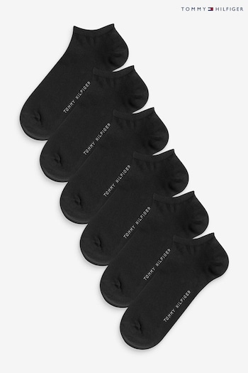 Tommy Hilfiger Black Mens Sneaker Socks 6 Pack (U81804) | £30