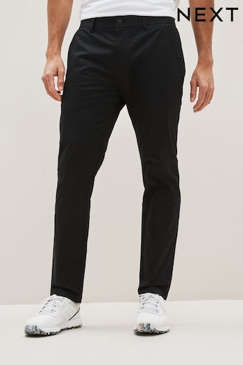Black Slim Shower Resistant Golf Stretch Chino Trousers (U81806) | £32